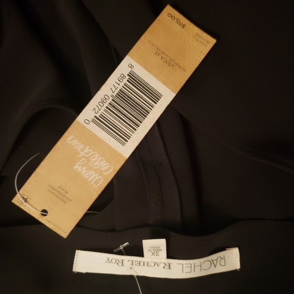 New RACHEL Black V Neck Tunic High Low swing dress - Picture 6 of 12